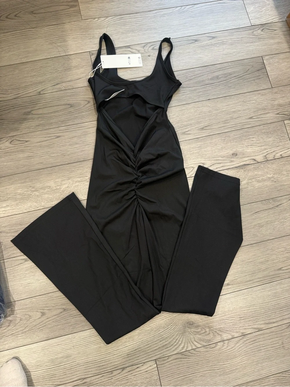 Navy Ruched-Back Jumpsuit - Picture 5 of 8
